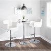 Lumisource Stout Adjustable Swivel Barstool and White Faux Leather BS-TW-STOUT W